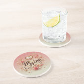 バレンタインデーのハートと名言のデザイン Be Mine コースター (側面)