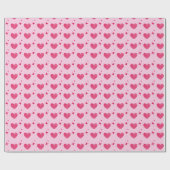 バレンタインデーのハートと星型 ラッピングペーパー (フラット)