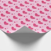 バレンタインデーのハートと星型 ラッピングペーパー (角)