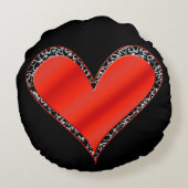 バレンタインデーのハートのカスタマイズ ラウンドクッション (裏面)