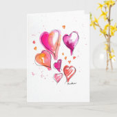 バレンタインデーのハートのカード カード (黄色い花)