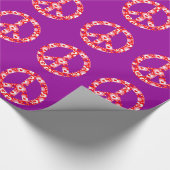 バレンタインデーのハートのピースサインの包装紙 ラッピングペーパー (角)