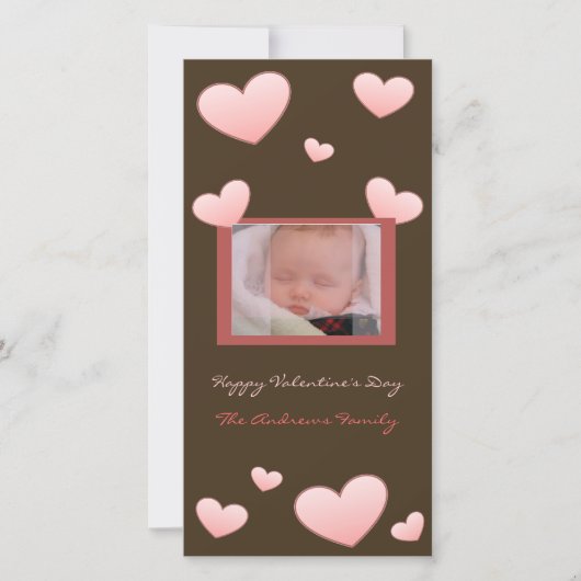 バレンタインデーのハートの写真カード シーズンカード (正面)