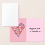 バレンタインデーのハートの単語の内部引用文 箔カード (ディスプレー)