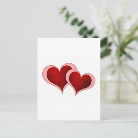 バレンタインデーのハートの挨拶状 シーズンポストカード (スタンド正面)