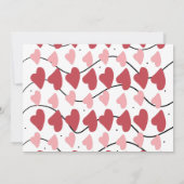 バレンタインデーのハートの落書き子供パーティーの写真 招待状 (裏面)