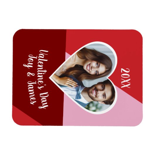 バレンタインデーのハートカスタム写真 マグネット (横)