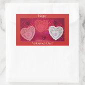 バレンタインデーのハートステッカー 長方形シール (バッグ)