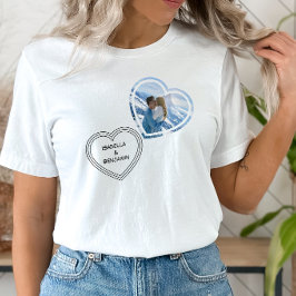 バレンタインデーのハートパーソナライズされたの写真と名前 トライブレンドＴシャツ
