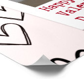 バレンタインデーのハートピンク カップル写真 ポスター (角)