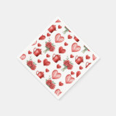 バレンタインデーのハート付きの赤い模様 スタンダードカクテルナプキン (角)