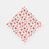 バレンタインデーのハート付きの赤い模様 スタンダードランチョンナプキン (角)