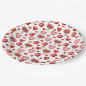 バレンタインデーのハート付きの赤い模様 ペーパープレート (アングル)