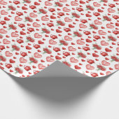 バレンタインデーのハート付きの赤い模様 ラッピングペーパー (角)