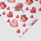 バレンタインデーのハート付きの赤い模様 薄葉紙 (詳細)