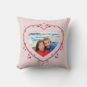 バレンタインデーのハート図形の写真 クッション (正面)