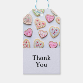 バレンタインデーのハート型クッキー ギフトタグ
