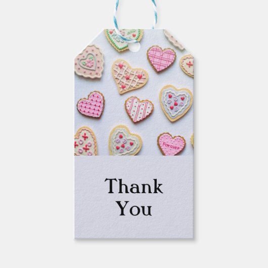 バレンタインデーのハート型クッキー ギフトタグ (正面)