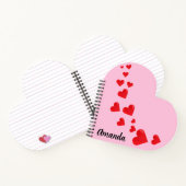 バレンタインデーのハート形のノートブック ノートブック (内部)