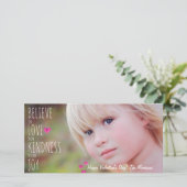 バレンタインデーのハート愛親切さの喜びの写真 シーズンカード (スタンド正面)