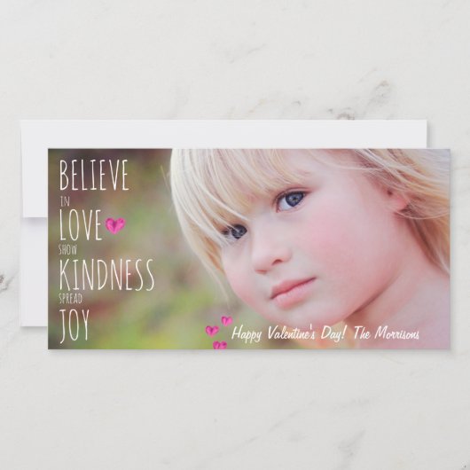 バレンタインデーのハート愛親切さの喜びの写真 シーズンカード (正面)