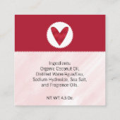 バレンタインデーのハート手作り石鹸タグ スクエア名刺 (裏面)