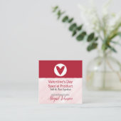 バレンタインデーのハート手作り石鹸タグ スクエア名刺 (スタンド正面)