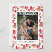 バレンタインデーのハート柄写真 シーズンカード (正面)