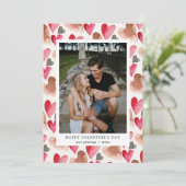 バレンタインデーのハート柄写真 シーズンカード (スタンド正面)