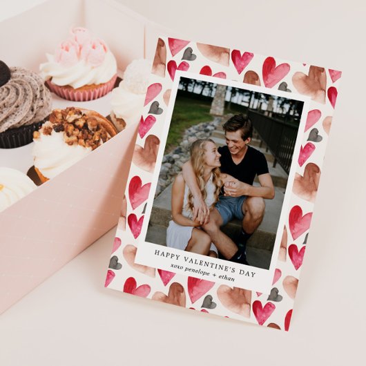 バレンタインデーのハート柄写真 シーズンカード