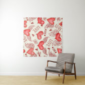 バレンタインデーのハート柄 タペストリー (インサイチュ(横))