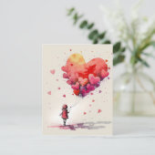 バレンタインデーのハート風船カード シーズンカード (スタンド正面)