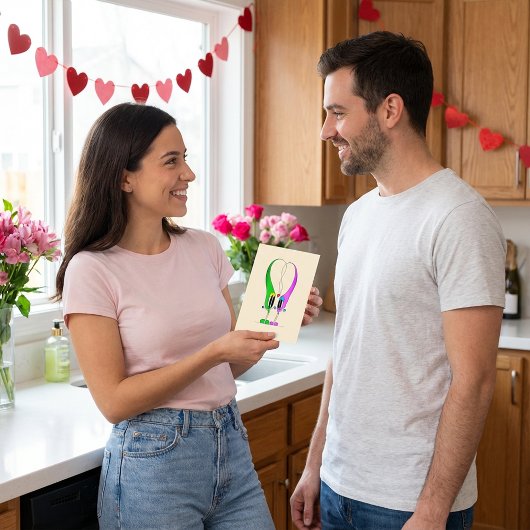 バレンタインデーのハート カートゥーン キャラクター シーズンカード