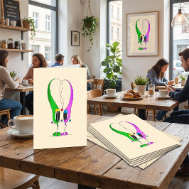 バレンタインデーのハート カートゥーン キャラクター シーズンカード