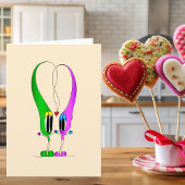 バレンタインデーのハート カートゥーン キャラクター シーズンカード