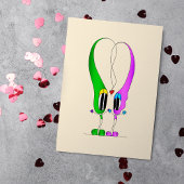 バレンタインデーのハート カートゥーン キャラクター シーズンカード