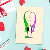 バレンタインデーのハート カートゥーン キャラクター シーズンカード