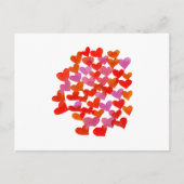 バレンタインデーのハート – ピンクとオレンジ ポストカード (正面)