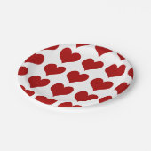 バレンタインデーのハート ペーパープレート (アングル)
