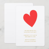 バレンタインデーのハート 招待状 (正面/裏面)