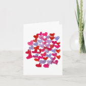 バレンタインデーのハート - 紫とマゼンタ カード (正面)