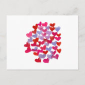 バレンタインデーのハート – 紫とマゼンタ ポストカード (正面)