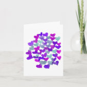 バレンタインデーのハート - 紫と水色 カード (正面)