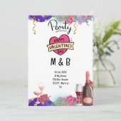 バレンタインデーのハート[芸術品を気取った日付を保存] 招待状 (スタンド正面)