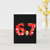 バレンタインデーのハート 67 ミーム シックス セブン 6 7 かわいい カード (黄色い花)