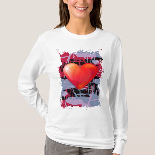 バレンタインデーのハート Tシャツ (正面)