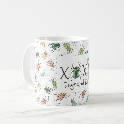 バレンタインデーのバグとキスXOXO コーヒーマグカップ (正面左)