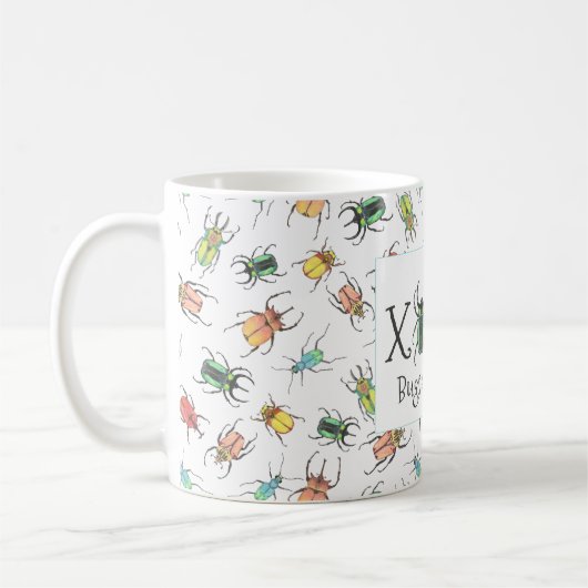バレンタインデーのバグとキスXOXO コーヒーマグカップ (左)