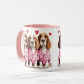 バレンタインデーのバセットハウンド犬 マグカップ (正面左)