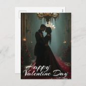 バレンタインデーのバラホールでのロマンス シーズンポストカード (正面/裏面)